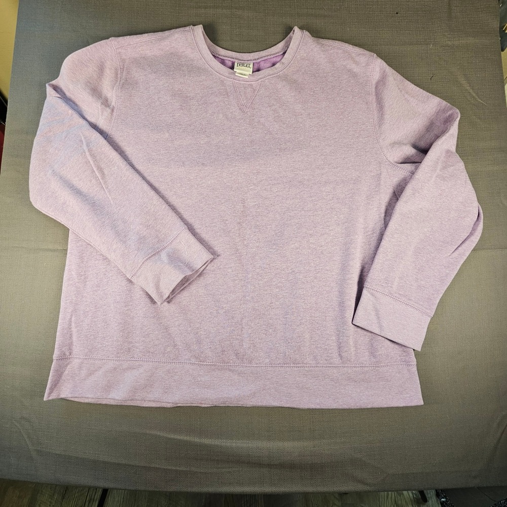 Everlast Sport Womens XL Purple Heathered Crewneck Fleece Sweatshirt Pullover